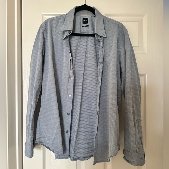 [Boss Hugo Boss] Grayish Blueish Long Sleeve Button Down - Picture 1 of 2